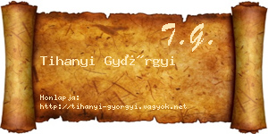 Tihanyi Györgyi névjegykártya